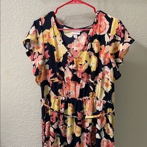 Flutter sleeve maternity maxi dress